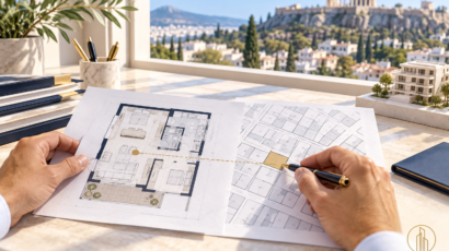 Architectural plan and cadastral map reconciliation for a Greece Golden Visa property
