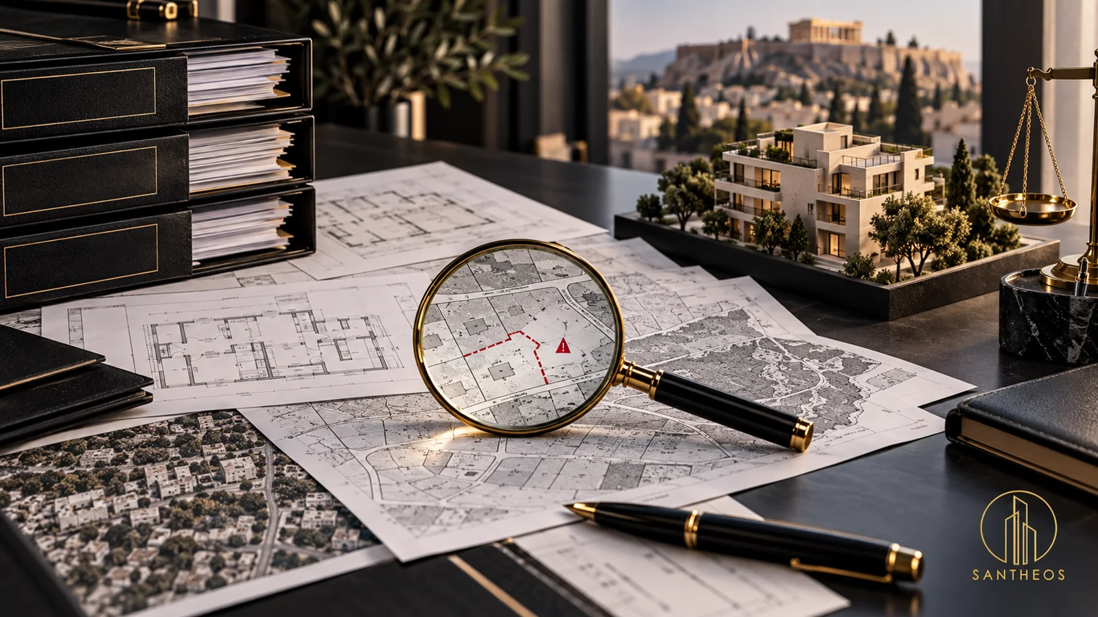 Legal due-diligence review of property plans, cadastral boundaries and title records
