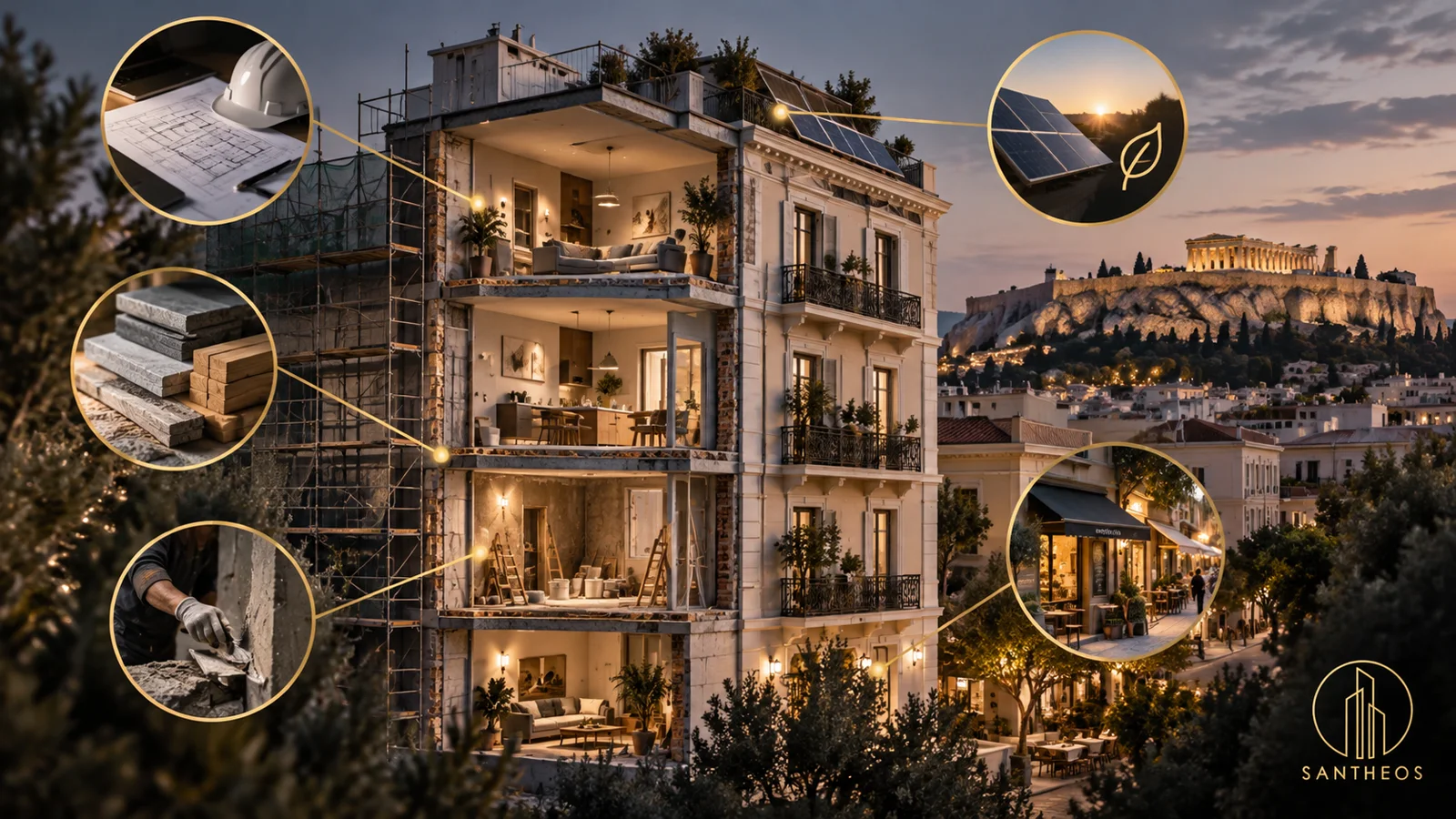Athens apartment renovation connecting design, materials, energy upgrades and neighbourhood activity
