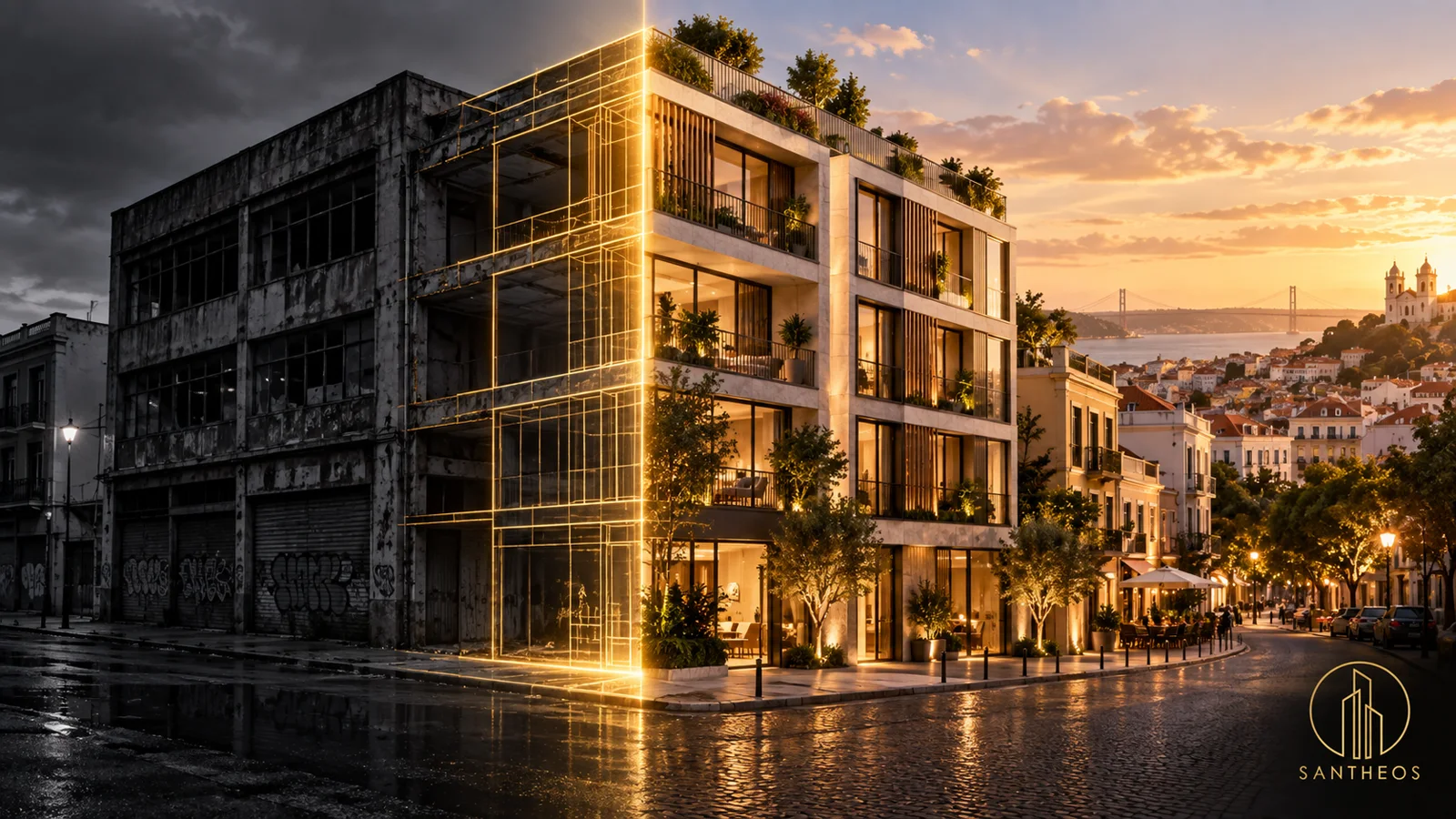 Commercial building transformed into modern residences through adaptive reuse
